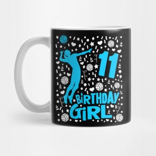 Girls Volleyball 11Th Birthday 11 Year Old Player Mug